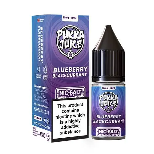 Blueberry Blackcurrant Nic Salt E-liquid by Pukka Juice 10ml 